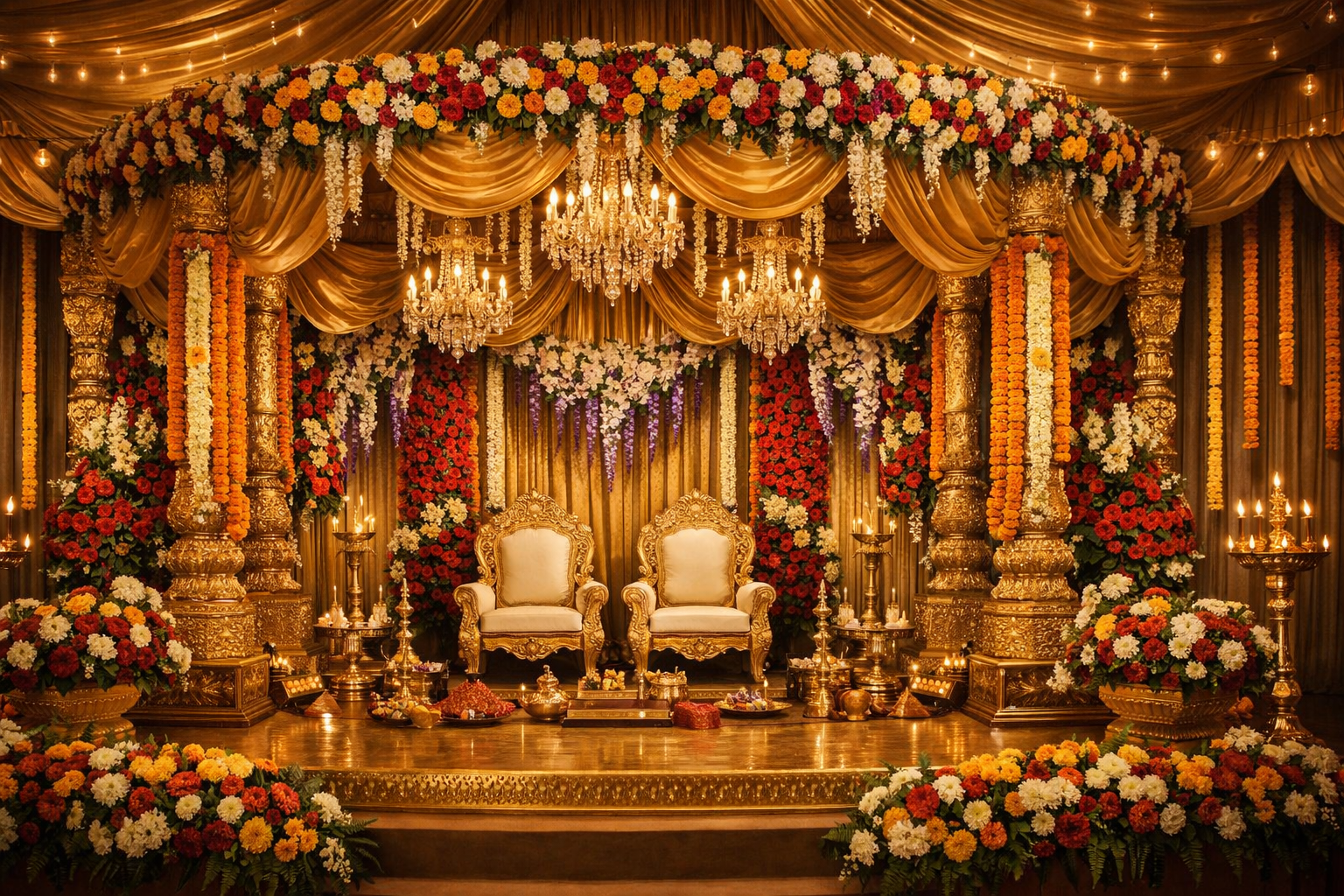 Luxury event decorators in Andhra Pradesh creating grand wedding decoration